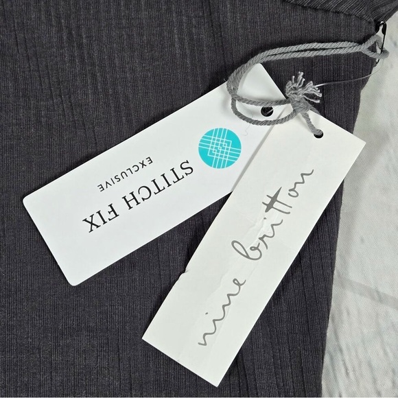 NWT Nine Britton for Stitch Fix Gray Fenton Back Cut Out Knit Top XL - Picture 4 of 7